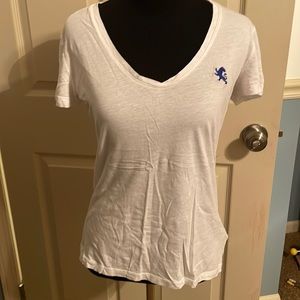 Express White Fitted Crew Neck Short Sleeve Tee